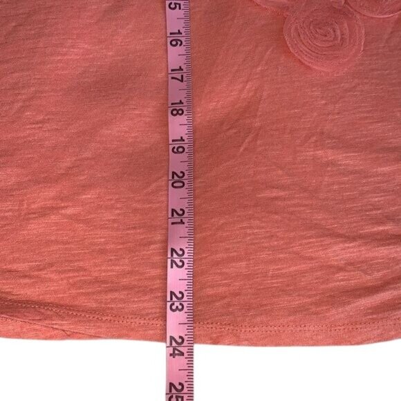 Lauren Conrad XL Coral Sleeveless Tank Top With Floral Appliqué & Frayed Edges 1 - Picture 13 of 13